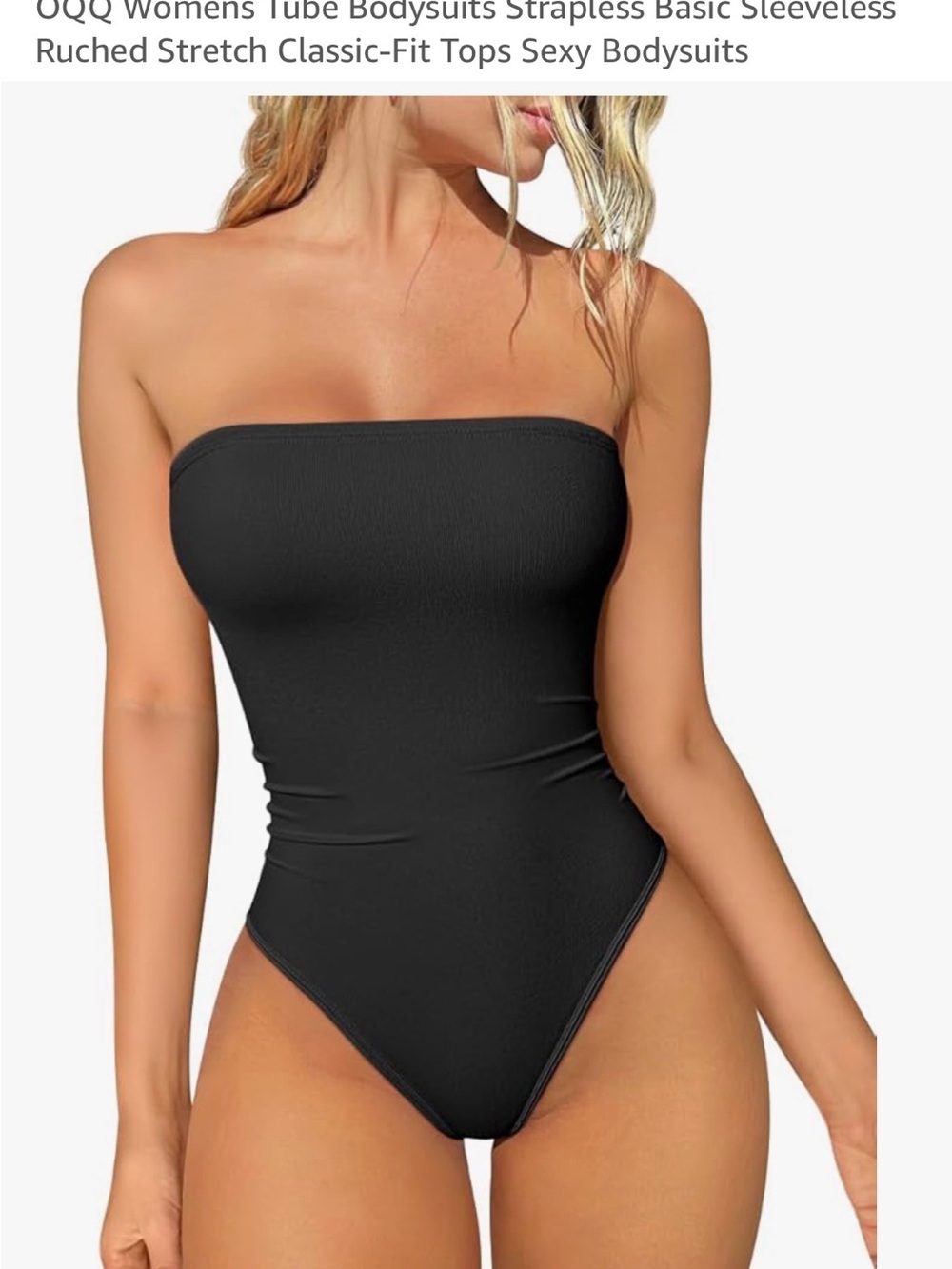 Strapless Black Women’s Tube Bodysuit